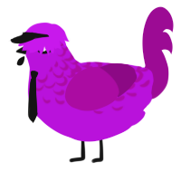 William Afton, a amethyst and plum chicken with a half-lace pattern
