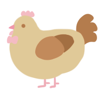 A beige and brown chicken