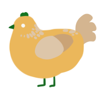 A honey and beige chicken with a neck-speckle pattern