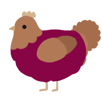 Roasted Chestnut, a maroon and brown chicken with a head pattern