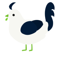 A white and tumblr chicken