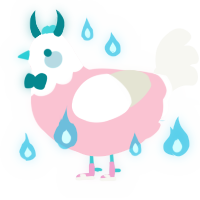 Trans Wrongs, a rose and white chicken with a head pattern