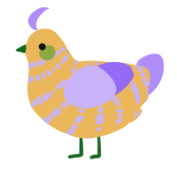 A honey and lilac chicken with a bar pattern