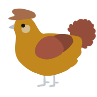 A ochre and russet chicken