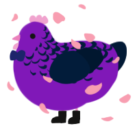 A violet and tumblr chicken with a half-lace pattern