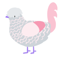 A mist and rose chicken with a lace pattern