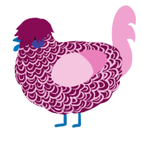 A wine and pink chicken with a double-lace pattern