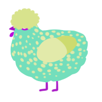 A mint and lemon chicken with a speckle pattern