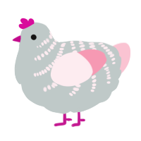 A silver and rose chicken with a half-bar pattern
