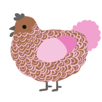 A brown and pink chicken with a double-lace pattern