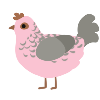 A rose and ash chicken with a half-lace pattern
