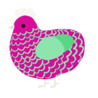 Pink sauce 2, a fuchsia and spring chicken with a lace pattern