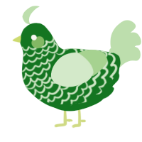 A leaf and gluppy chicken with a lace pattern