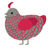 A ash and crimson chicken with a lace pattern