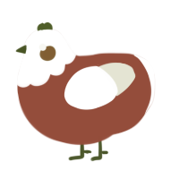 A russet and white chicken with a head pattern