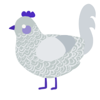 A silver and mist chicken with a double-lace pattern