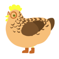 Gaia, a beige and bark chicken with a half-lace pattern