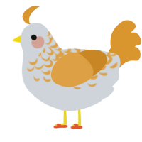 A mist and orange chicken with a half-lace pattern