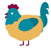A honey and sea chicken with a head pattern