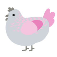 A mist and pink chicken with a half-lace pattern