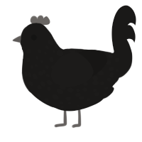 A sable chicken with a speckle pattern