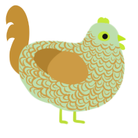 mountain dew gold, a gluppy and gold chicken with a double-lace pattern