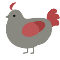 A ash and red chicken