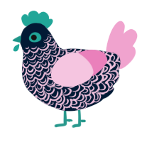 A tumblr and pink chicken with a double-lace pattern