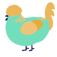 A mint and honey chicken with a neck-speckle pattern