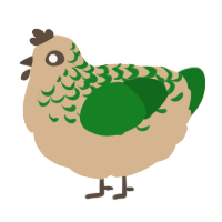 A beige and leaf chicken with a half-lace pattern