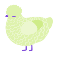 A apple chicken with a lace pattern