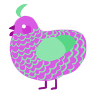 A orchid and spring chicken with a lace pattern