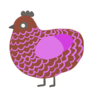 A russet and orchid chicken with a lace pattern