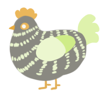 A ash and apple chicken with a bar pattern