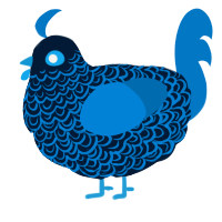 A tumblr and sapphire chicken with a double-lace pattern