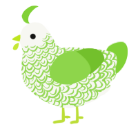 葱, a white and grass chicken with a double-lace pattern