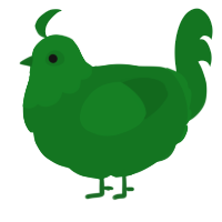 A leaf chicken with a head pattern