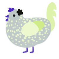 Sterling, a silver and apple chicken with a speckle pattern