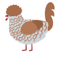 A mist and brown chicken with a lace pattern