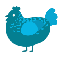 A sea and cerulean chicken with a half-lace pattern