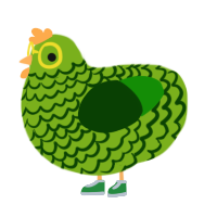 瓜, a blurple and lavender chicken with a lace pattern