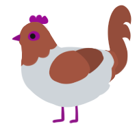 A mist and russet chicken with a head pattern