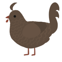 A bark chicken with a lace pattern