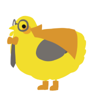 A yellow and grey chicken
