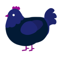 Sirius, a tumblr and navy chicken with a head pattern