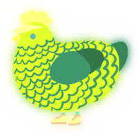 A grass and sea chicken with a lace pattern