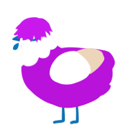 A amethyst and cream chicken with a head pattern