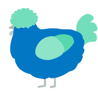 A sapphire and mint chicken