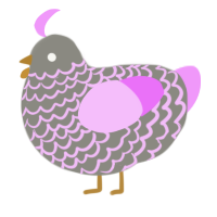A ash and lavender chicken with a lace pattern