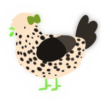 A tumblr and mist chicken with a speckle pattern